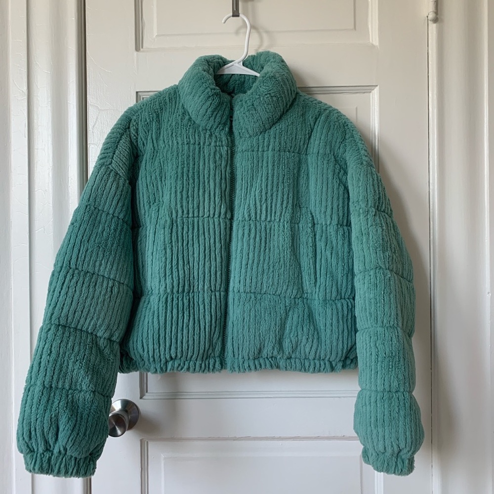 UO Fluffy Corduroy Puffer Coat (2018)